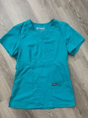 Grey's Anatomy Teal V-Neck Medical Scrub Top